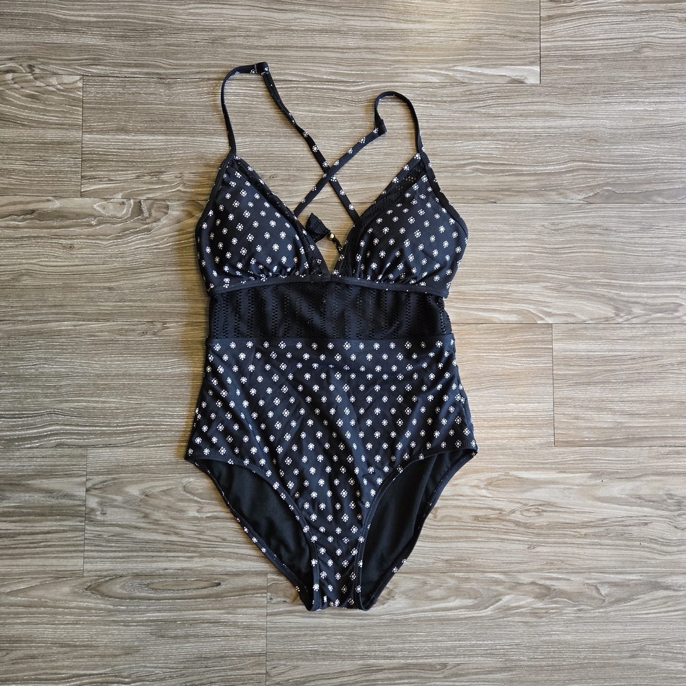 COLE Black and White One Piece Swimsuit